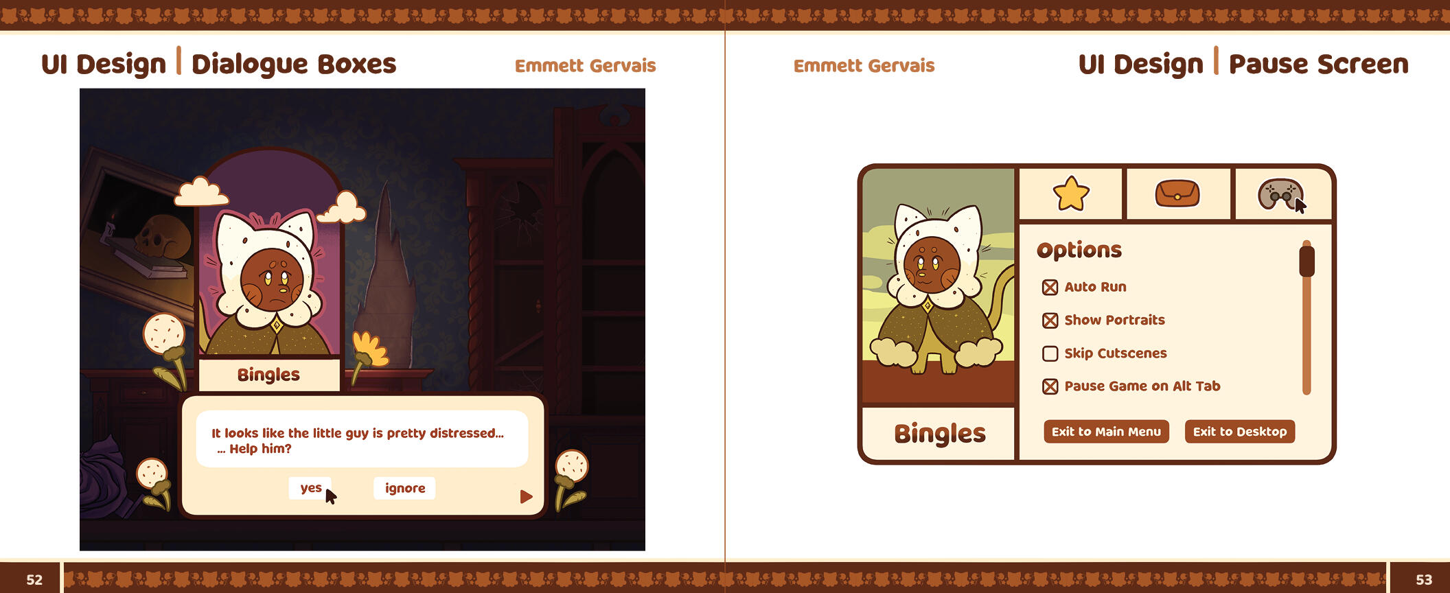 Dialogue Boxes | Pause Screen